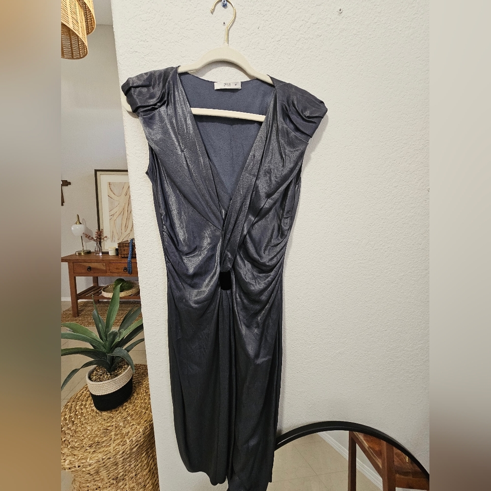 AUTHENTIC PRADA SATIN ASYMMETRIC DRESS SZ 42 / US 6 - Picture 5 of 8